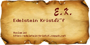 Edelstein Kristóf névjegykártya